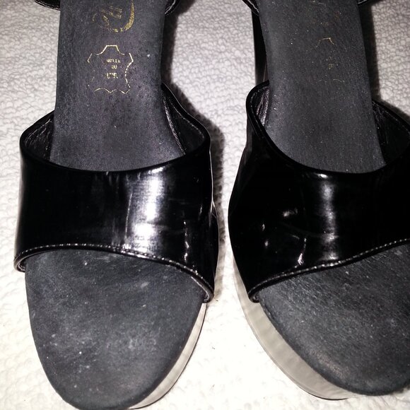 Black Two Strap Seychelle Dancer high heels worn - Picture 7 of 13